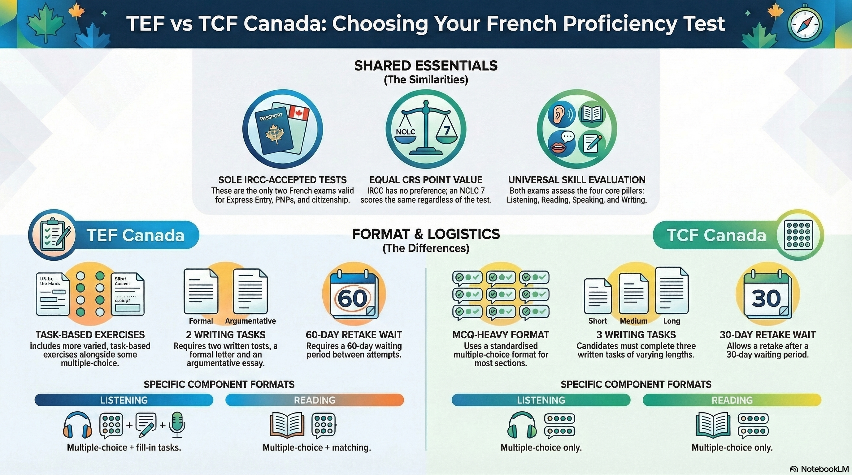 Tef Graph TEF vs TCF Canada 2026 | Complete Comparison | EEC