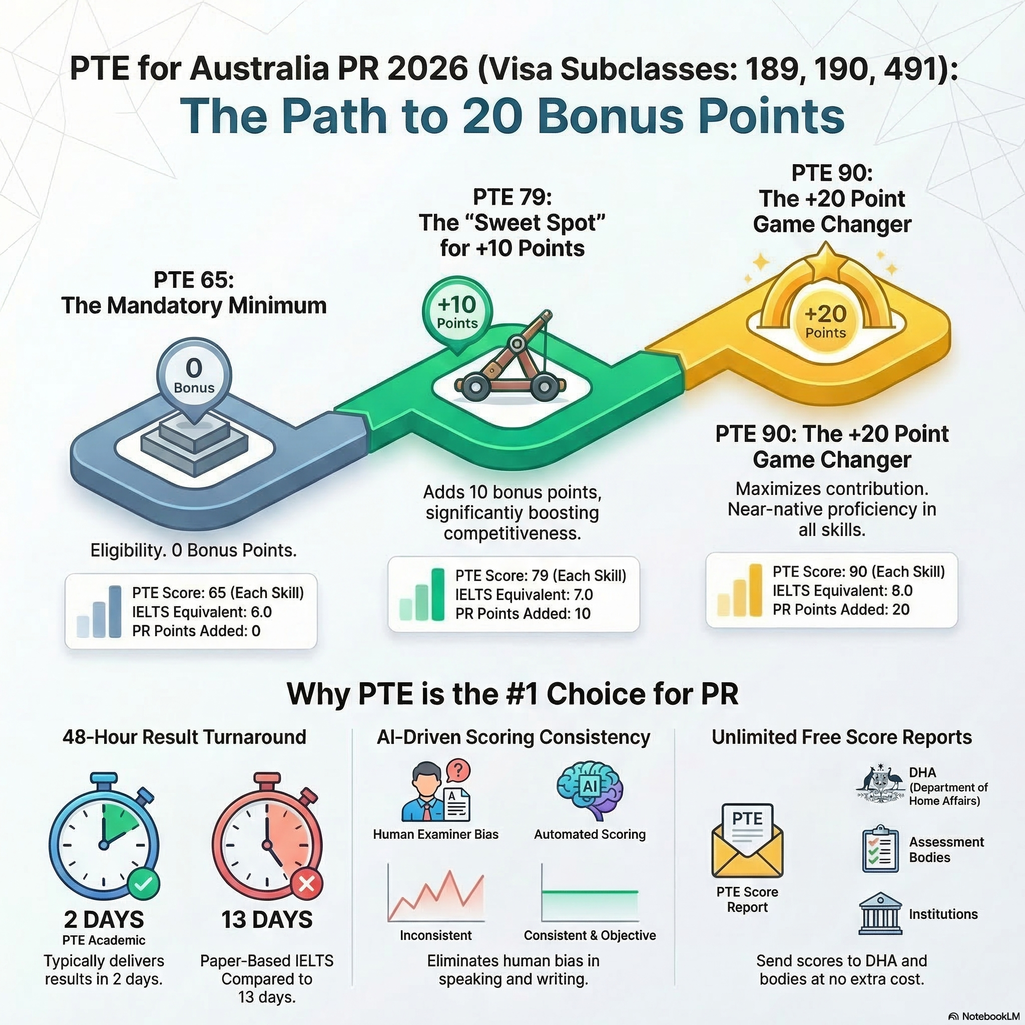 PTE Score Australia PR 2026 | Points | EEC
