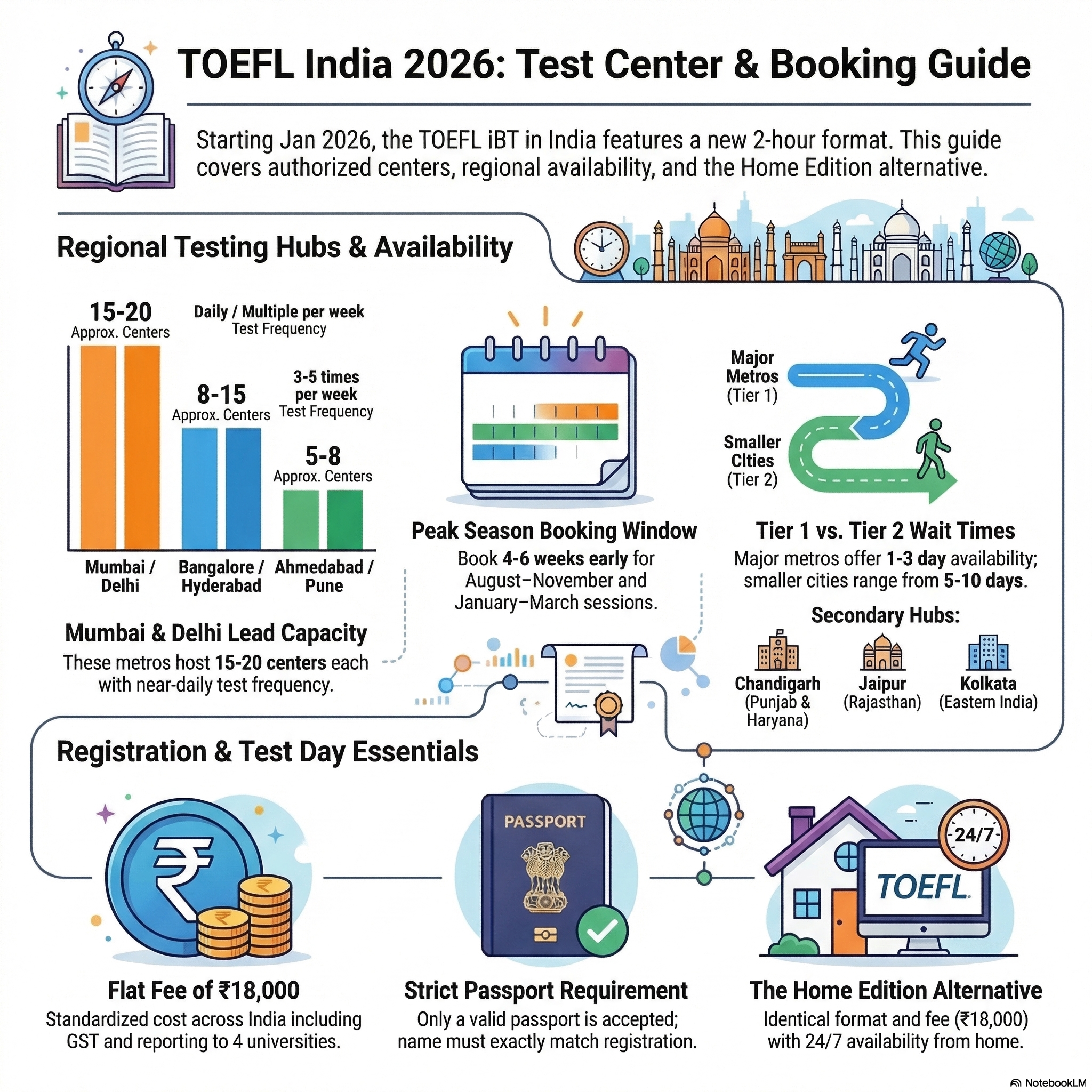 TOEFL Test Centers India 2026 | Cities & Dates | EEC