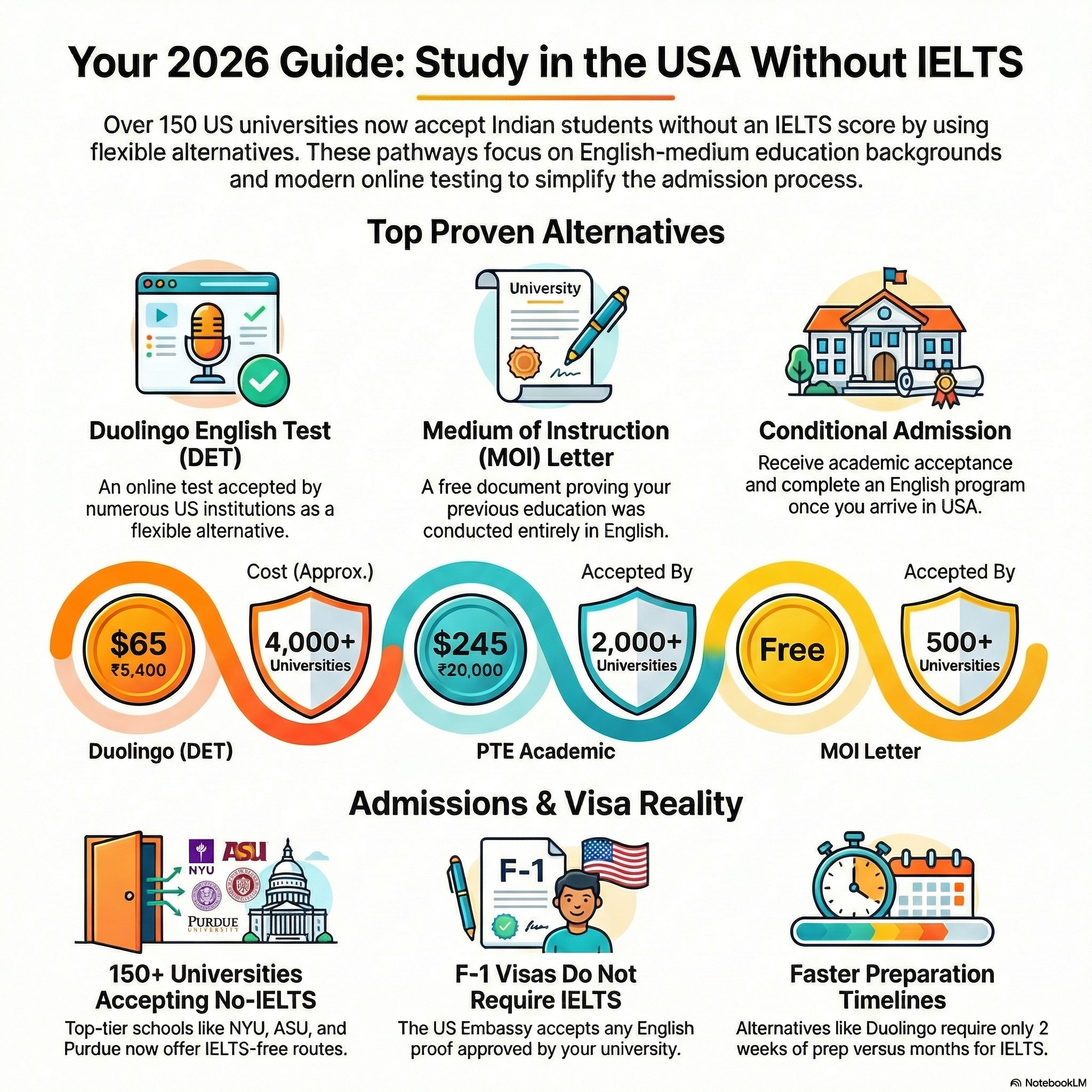 Study in USA Without IELTS 2026 | 150+ Universities | EEC