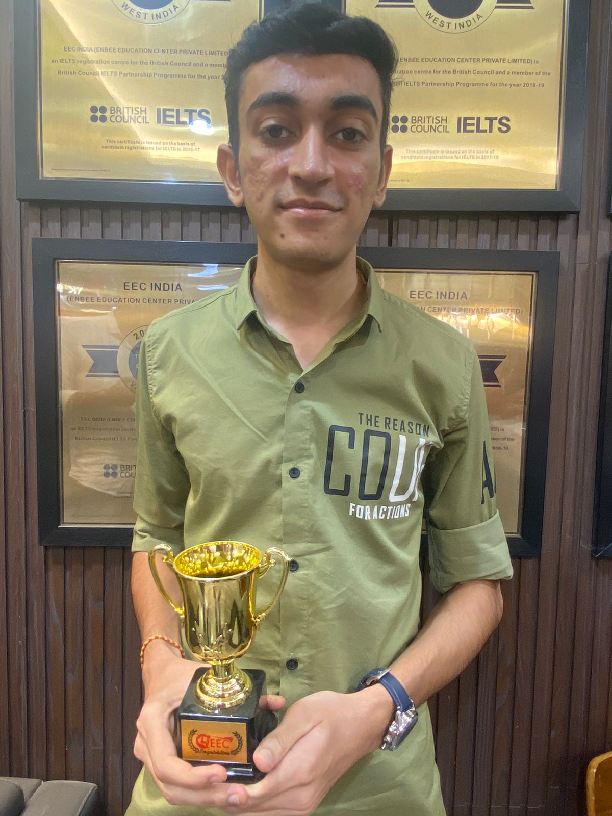 Sarth Khunt scored GRE 300 at EEC Vadodara