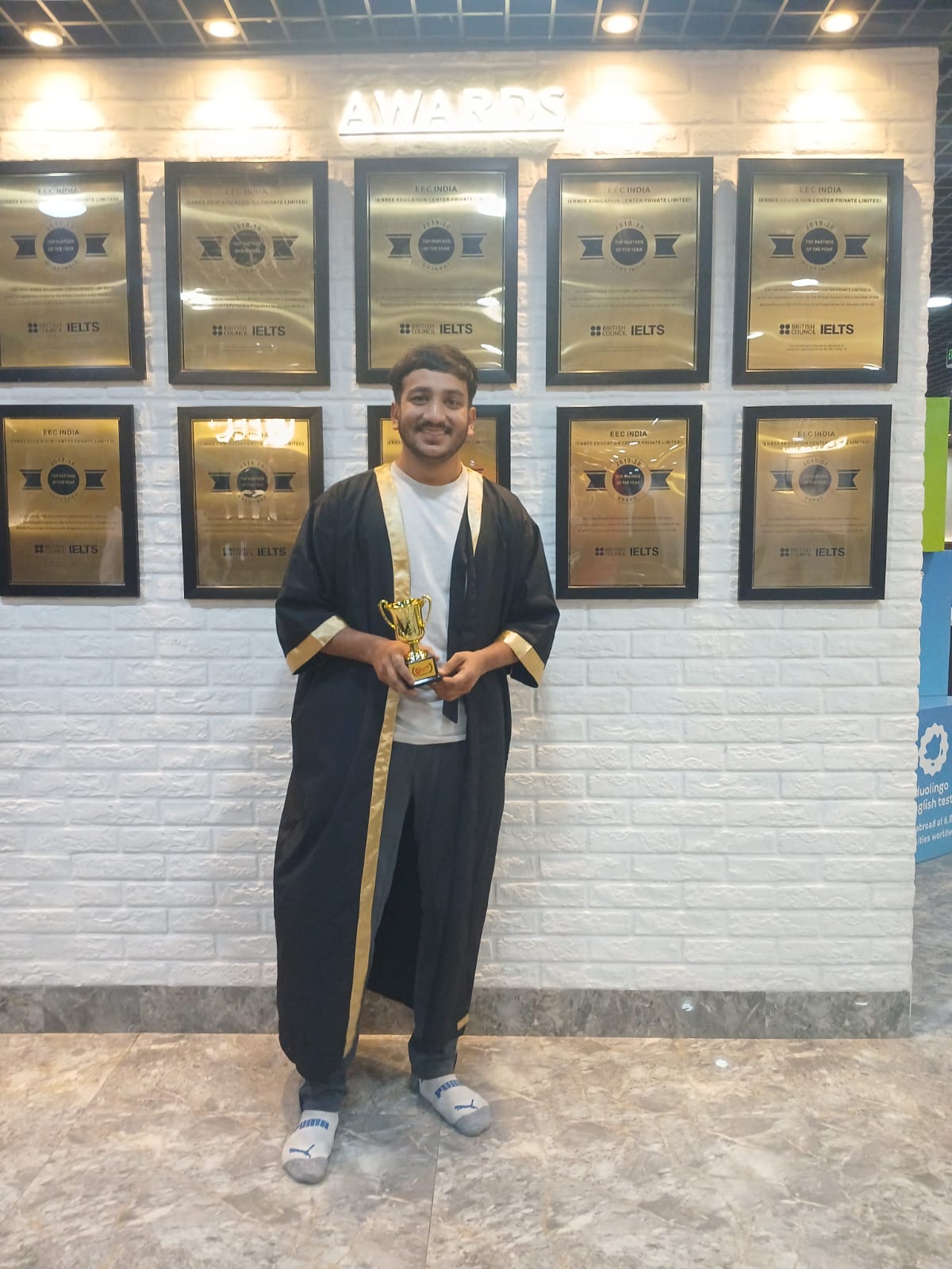 Rutwik Amin scored IELTS Band 7.5 at EEC Ahmedabad