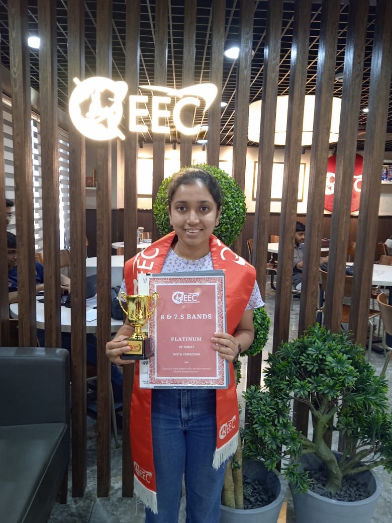 Hetvi Bhadani scored IELTS Band 8.0 at EEC Ahmedabad