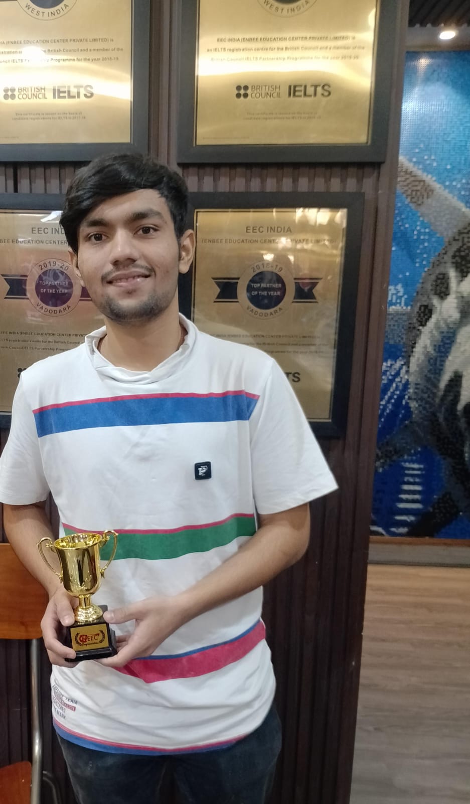 Jay Pokal scored IELTS Band 8.0 at EEC Ahmedabad