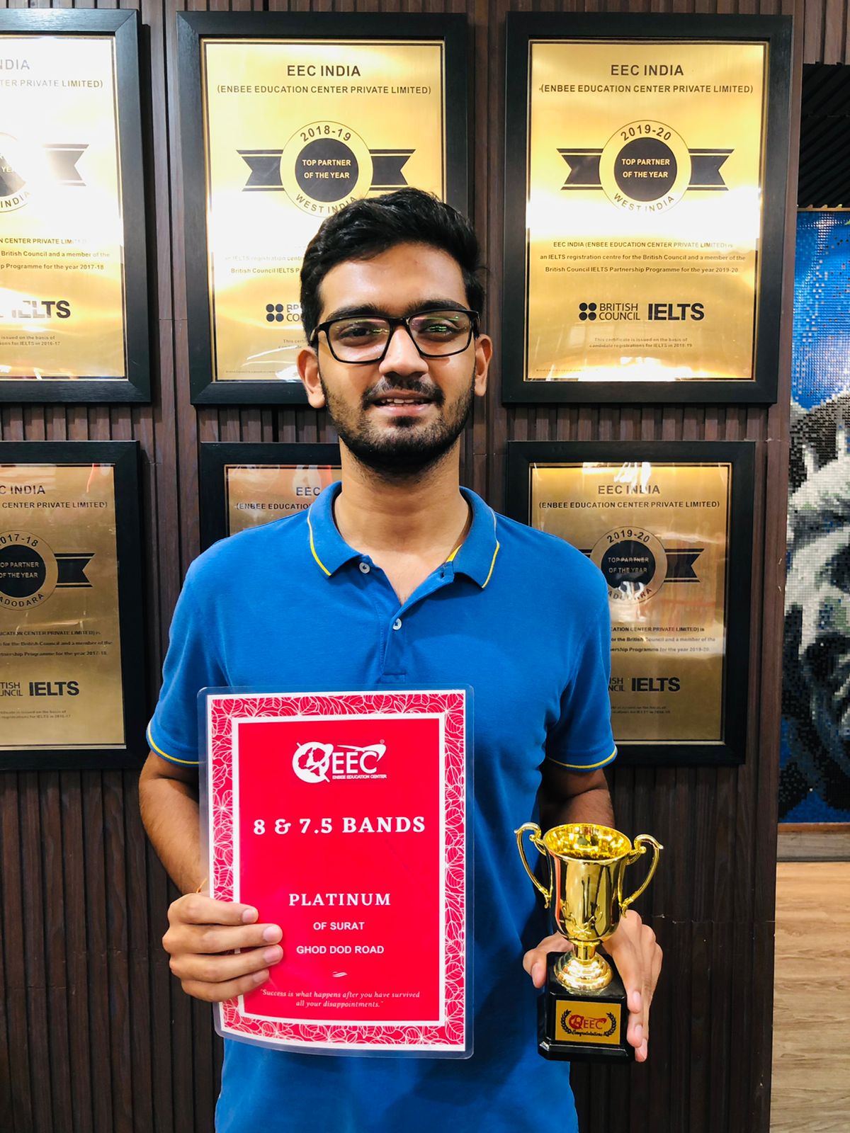 Jugal Pumbhadia scored IELTS Band 8.0 at EEC Ahmedabad