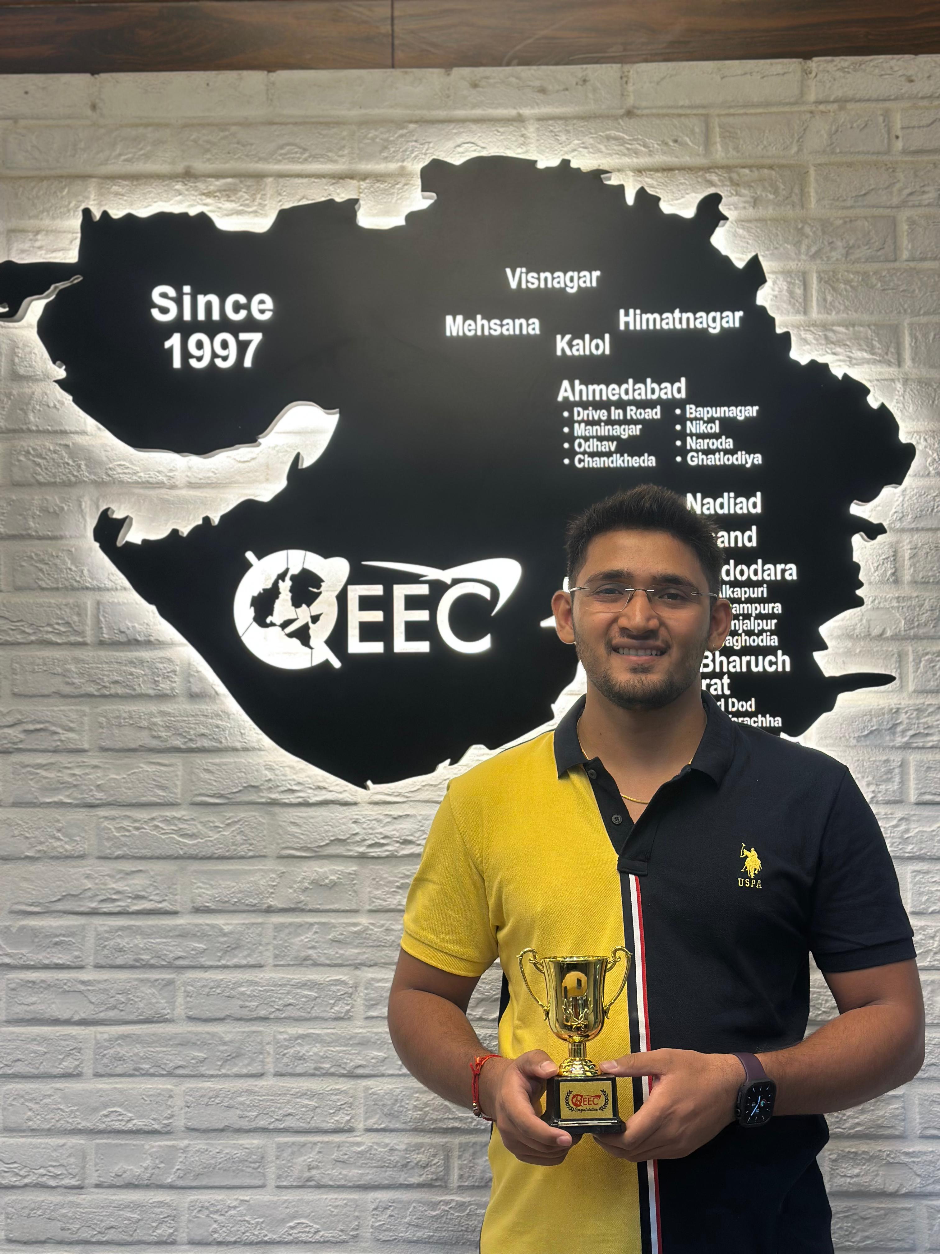 Viraj Mistry scored PTE 78 at EEC Surat