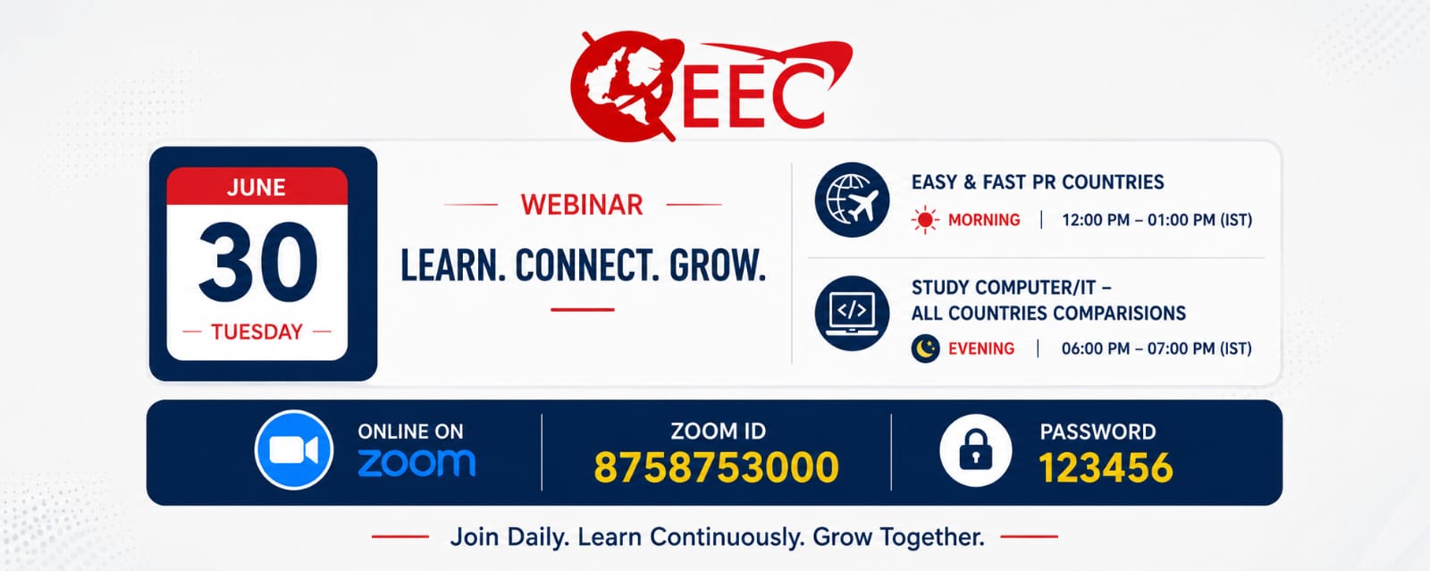 LEARN , CONNECT & GROW WITH EEC -WEBINAR