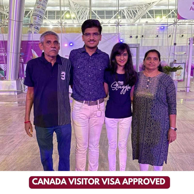 Canada visitor visa approved for an EEC applicant's family at the airport