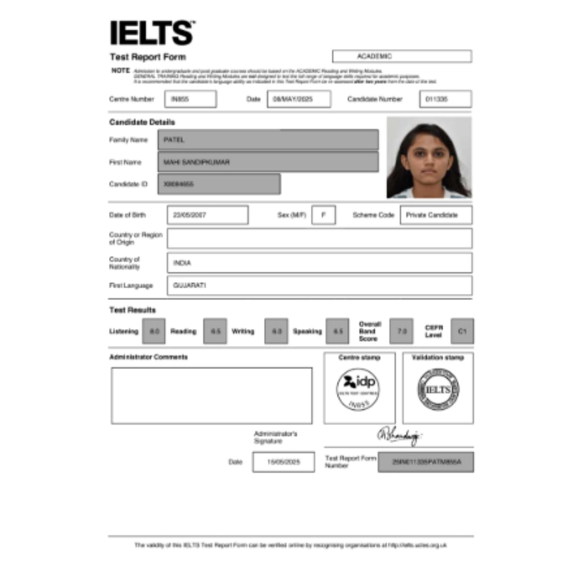 35 — ielts students real results scorecards