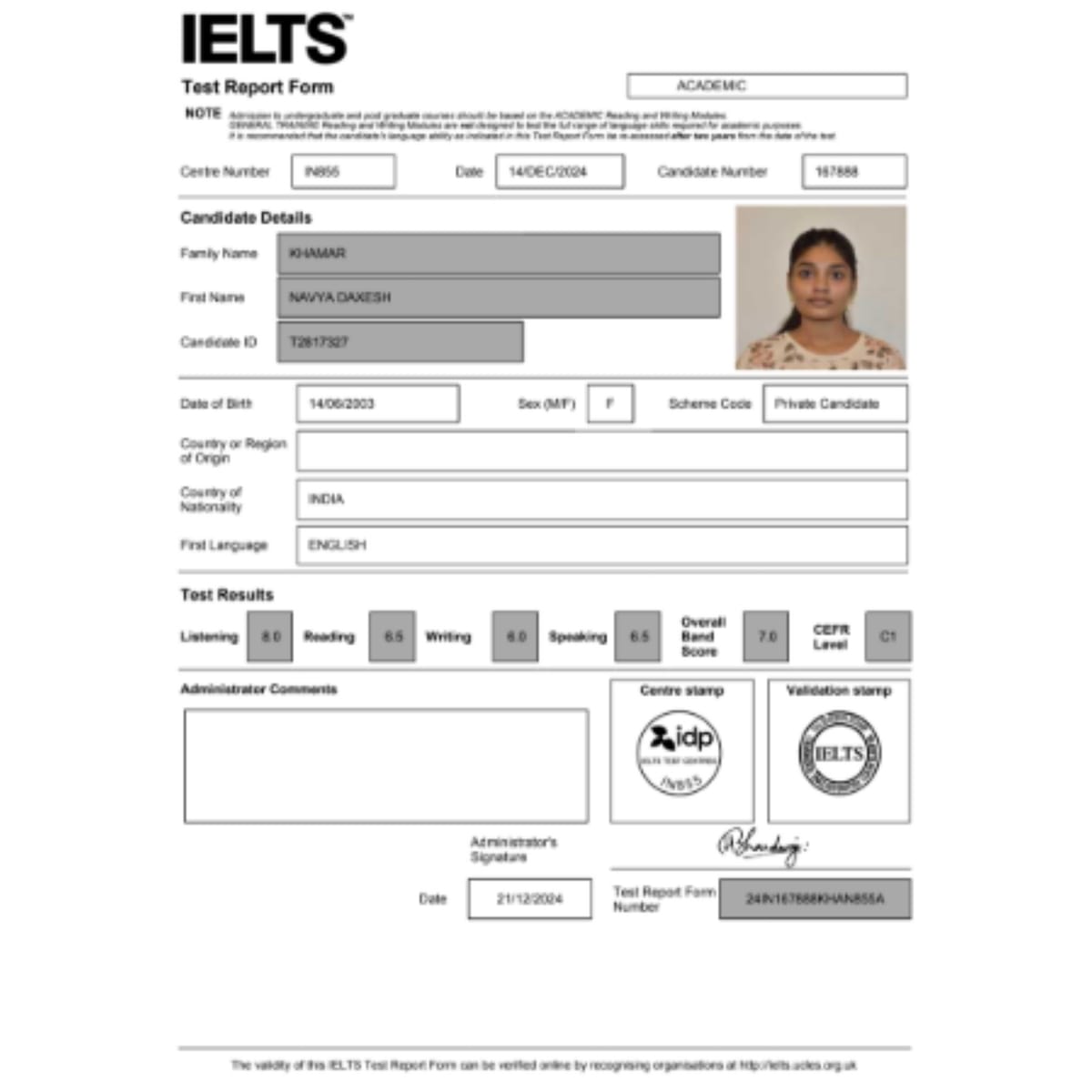 40 — ielts students real results scorecards