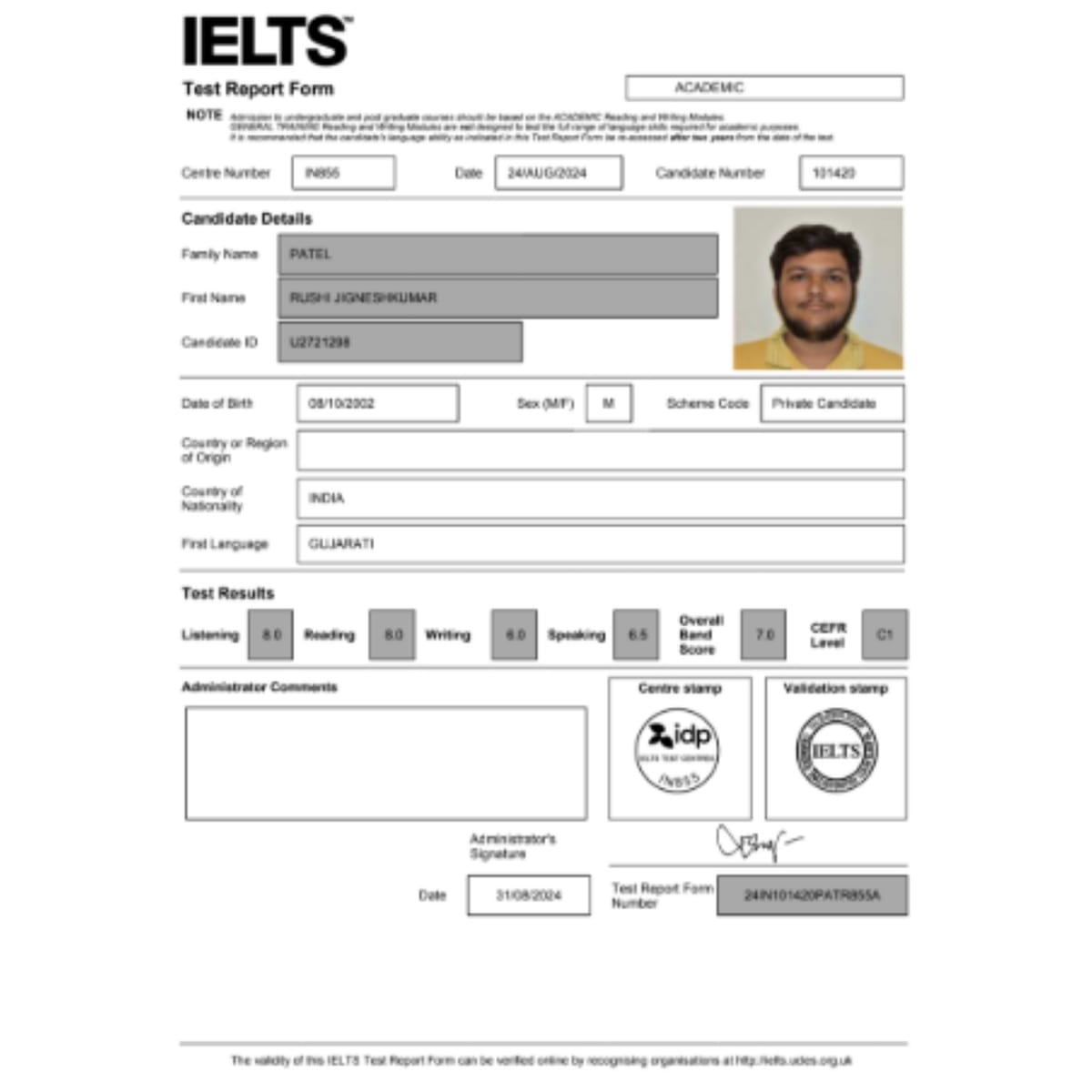 56 — ielts students real results scorecards