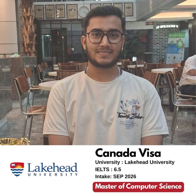 EEC IELTS student scored 6.5 overall and got their Canada study visa for the Master of Computer Science at Lakehead University