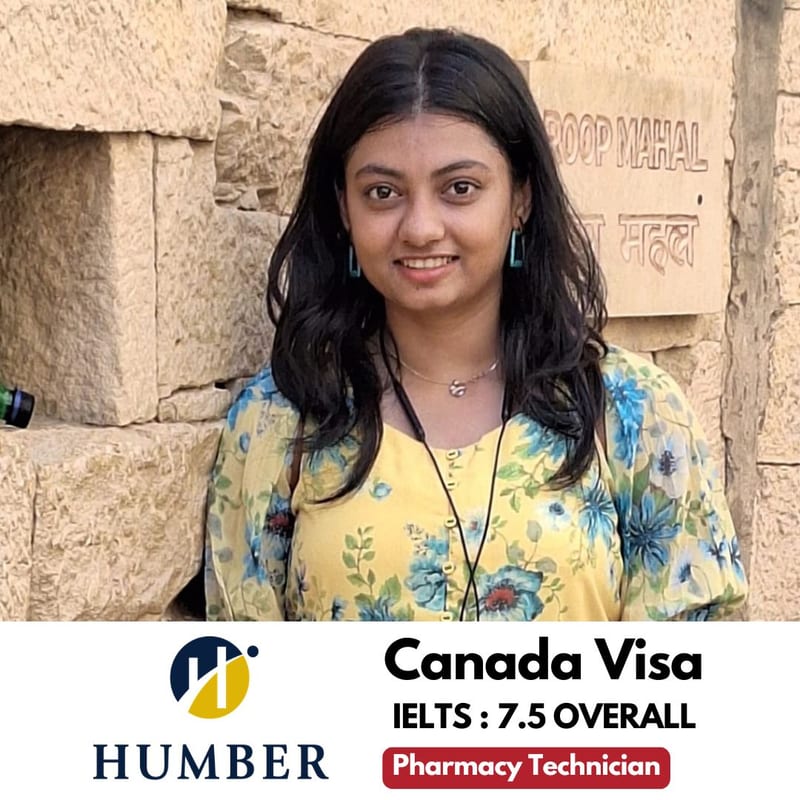 EEC IELTS student scored 7.5 overall and got their Canada study visa for the Pharmacy Technician program at Humber College