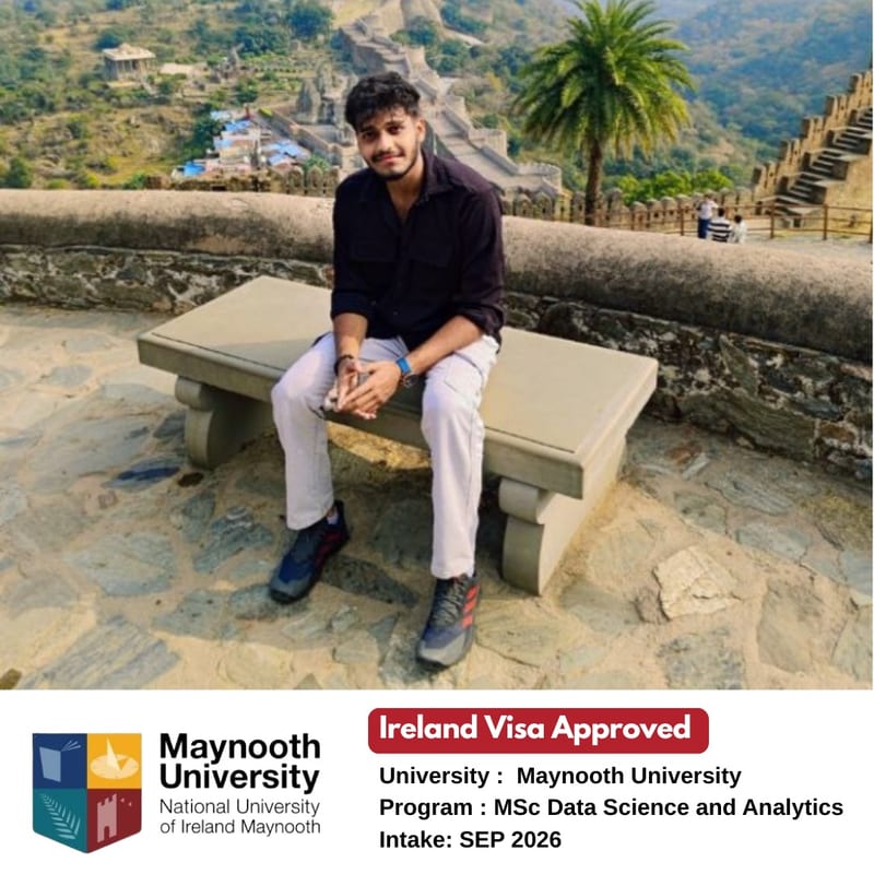 EEC student's Ireland student visa approved — Maynooth University, MSc Data Science and Analytics, September 2026 intake