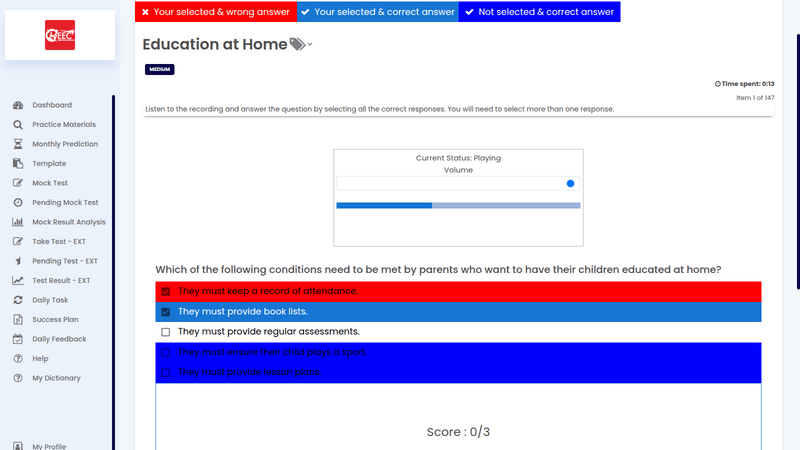 copy of 13. mcq multiple answer result analysis — pte test software photo guide