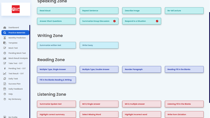 copy of 2. pte question types (1) — pte test software photo guide