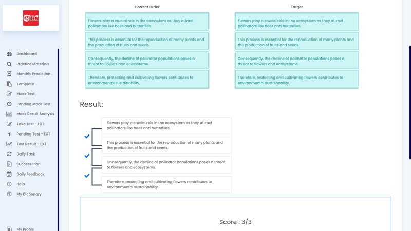 copy of 31. reorder paragraph result analysis — pte test software photo guide
