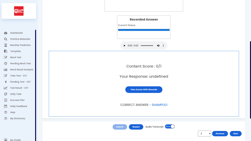 copy of 33. answer short question result analysis — pte test software photo guide