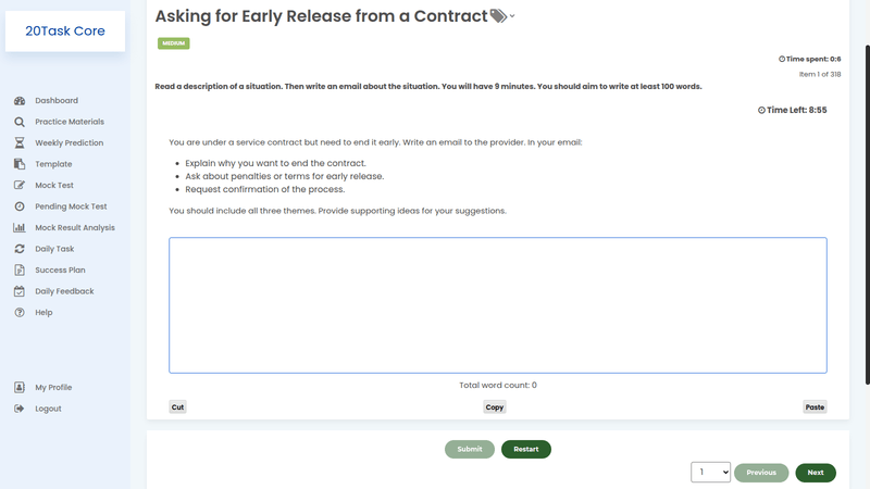 copy of 49. (pte core) write email — pte test software photo guide