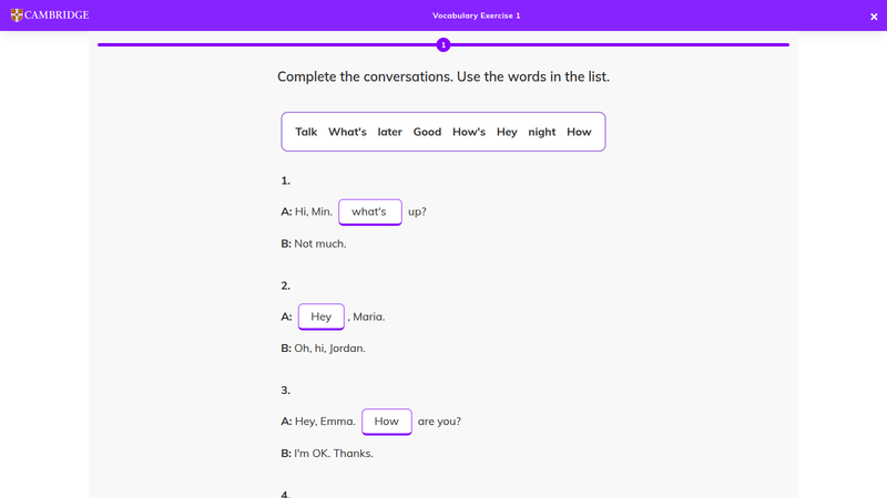 26. workbook vocabulary exercise — digital pack demo photos