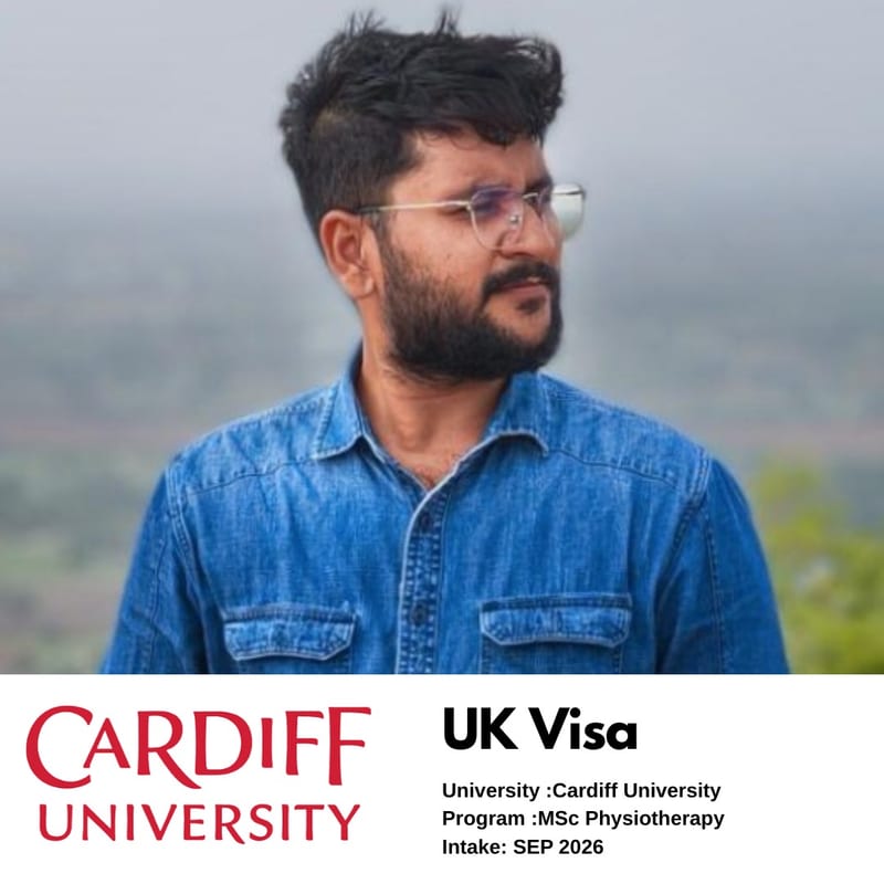 EEC student's UK student visa approved — Cardiff University, MSc Physiotherapy, September 2026 intake