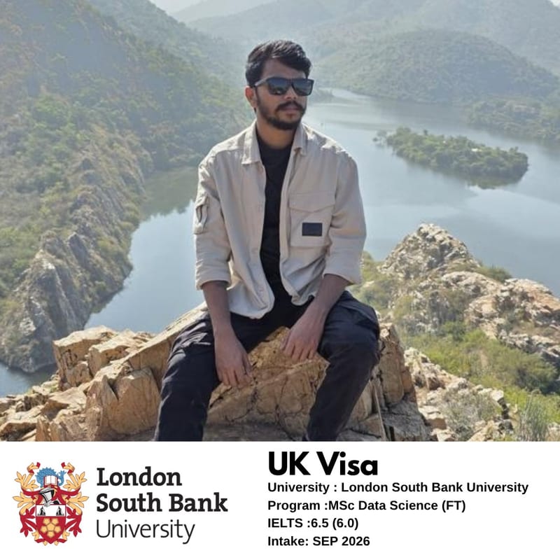 EEC student's UK student visa approved — London South Bank University, MSc Data Science, IELTS 6.5 overall, September 2026 intake