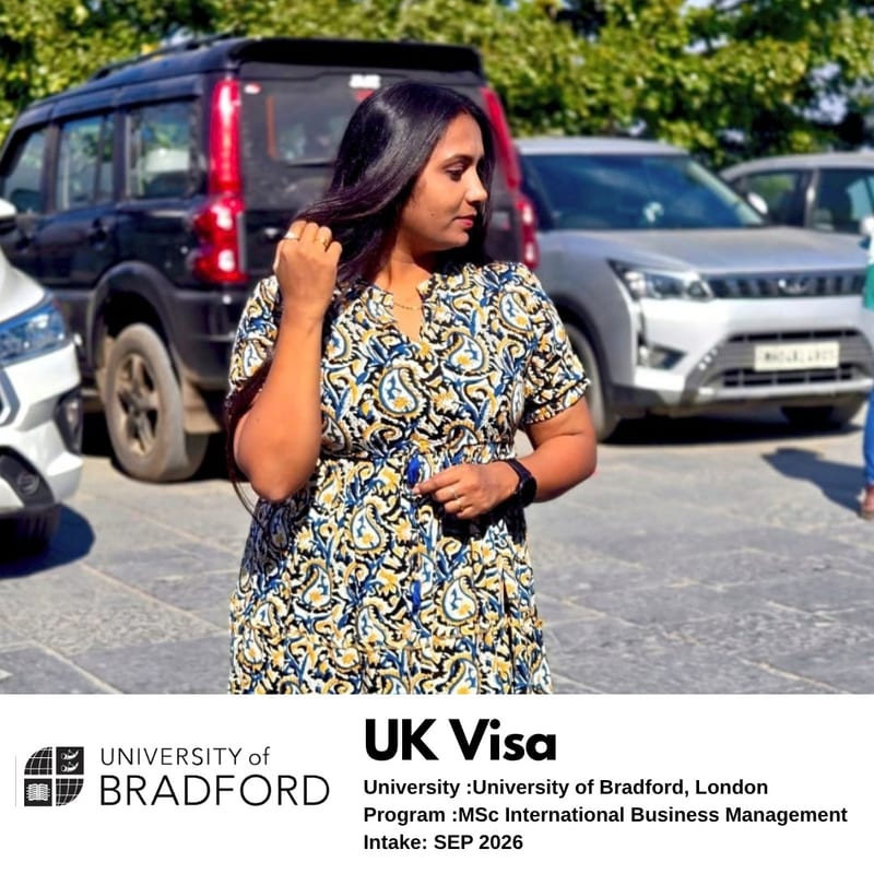 EEC student's UK student visa approved — University of Bradford, London, MSc International Business Management, September 2026 intake