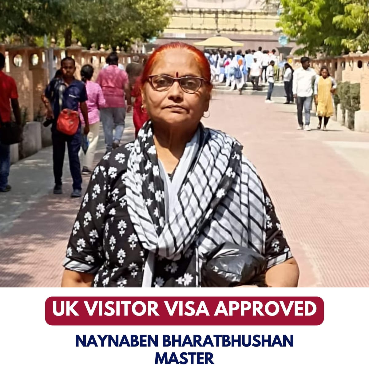 UK visitor visa approved for EEC applicant Naynaben Bharatbhushan Master