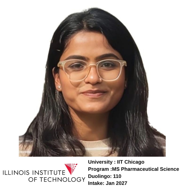 EEC student's USA student visa approved — Illinois Institute of Technology (IIT Chicago), MS Pharmaceutical Science, Duolingo 110, January 2027 intake