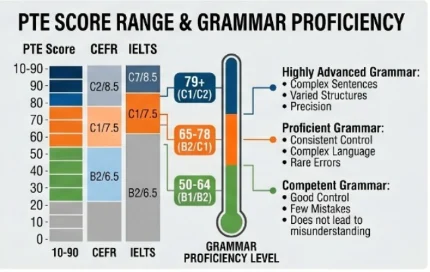 PTE Score Range & Grammar Proficiency